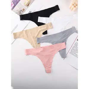 5-pack seamless ice silk women's underwear, comfortable and sexy girl's thong