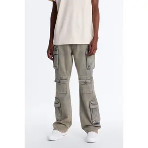 Stacked Slim Flare Cargo All The Way Jean - Vintage Wash