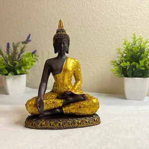 Medium Size Golden Buddha Statue Decor