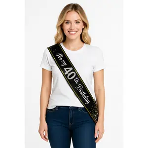 Black & Silver "It's My 40th Birthday" Sparkling Celebration Sash
