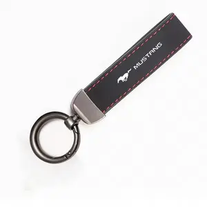 High-End Suede Car Keychain Keyring for Ford Models, Personalized Gift Option with Logo, Durable & Stylish Accessory, Keychain Wristlet Strap