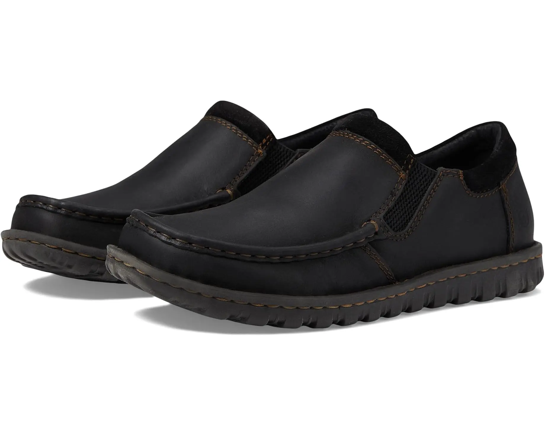 Born Men's Gudmund Black Leather Slip On Hand Crafted Casual Shoes H65103