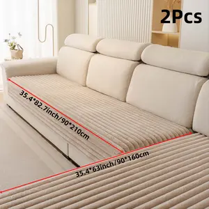 2pcs Thick Plush Couch Covers, Non-Slip and Scratch-Resistant Sofa Covers, Soft Sofa Protector, Ideal Soft Sofa Pads to Protect Furniture From Pet Damage, Sofa Slipcover
