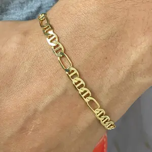 Mariner Figaro Link Bracelet for Mens 7.5" Everyday Wear Anniversary Birthday Gifts Jewelry