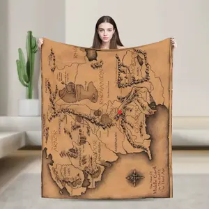 L-Lords Of The R-Rings Middle Earth Blanket Soft Funny Throw Blanket Cozy Lightweight Plush Portable Cover Blanket For Sofa,Warm Gift For Birthday,Christmas,Multiple Blankets