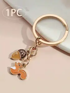 Cute Cartoon Squirrel Nut Keychain, Unisex Animal Keyring, Bag Car Hanging Ornament, Backpack Handbag Purse Decoration Gift