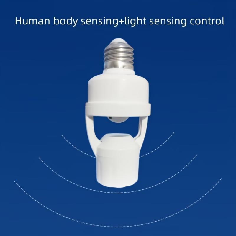 Motion Sensor E27 Light Socket Converter, Adjustable Delay Time Switch, Color Temperature Control, Base, Home Use Bulb Adapter