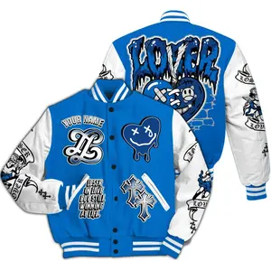 Blueberry 12s Varsity Jacket: Custom Name Baseball Letterman Jacket, Lover Loser Style B6Q