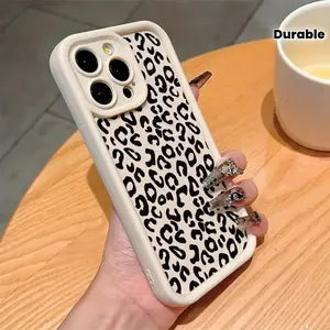 Gaozhu Ancient White Leopard Print Black TPU Shockproof Full Coverage Protective Case for iPhone 17 E Air Pro ProMax iPhone16 15 14 Plus 13 12 Mini 11 X XS XR, Dropresistant Cover, Trendy Phone Case, Fashionable Cover, Durable Phone Cover, Iphone Cover
