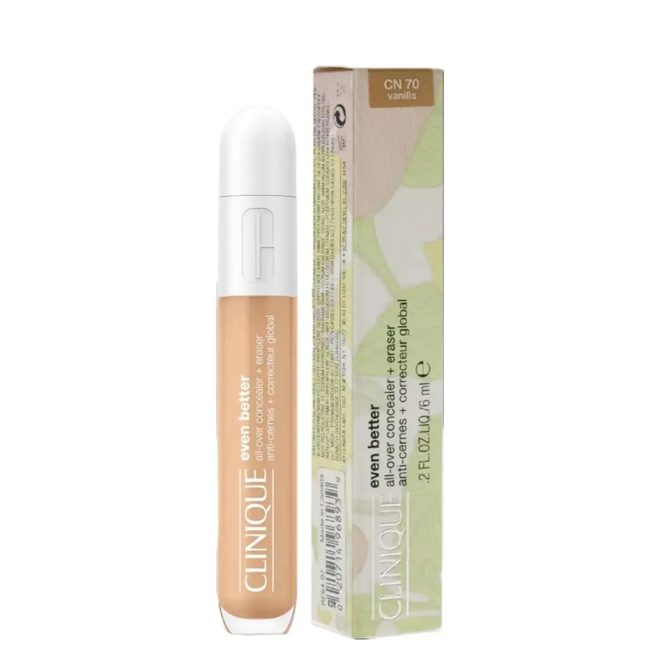Clinique Even Better All Over Concealer + Eraser for Women, Shade 70 Vanilla, 0.2 Ounce