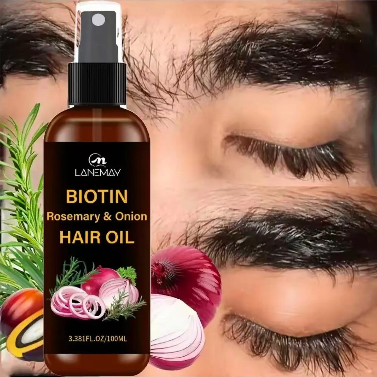 100ML Rosemary, Peppermint & Biotin HairOil, Nourishing Hair Treatment, Nourishes Damaged Hair, Smooths & Shines, LiquidForm, No Ca Prop 65 Warning