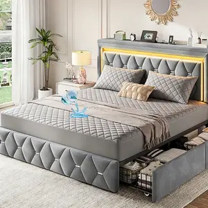 【Hvnde】Waterproof Mattress Protector with Fitted Sheet, TPU Waterproof Layer, Soft & Breathable Bed Cover for Everyday Mattress Protection, Ideal for Bedroom & Home Use