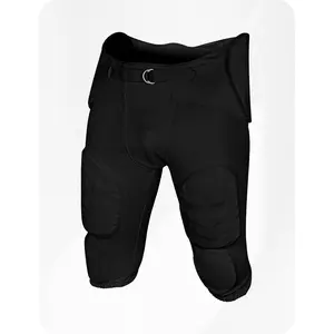 Exxact Sports Proline Youth Integrated Football Pants with 7 Flex Pads, Lightweight Football Practice Pants for Protection (Y, Black)