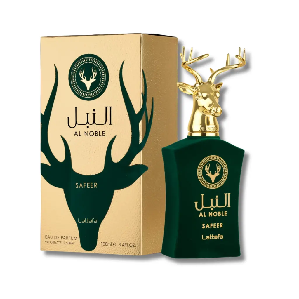 Lattafa Al Noble Safeer Eau de Parfum, Long-Lasting Unisex Spray with Aromatic Spice, Patchouli, and Amber Notes, 3.4 fl.oz, Single Item