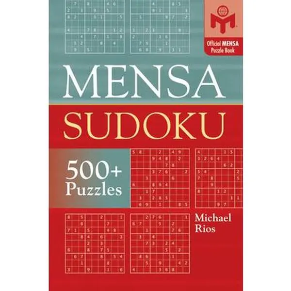 Used Mensa(r) Sudoku Puzzle Book by Michael Rios - Paperback, English, Very Good Condition, 500+ Puzzles, 0.99 lbs, for Super-Smart Mensa Members