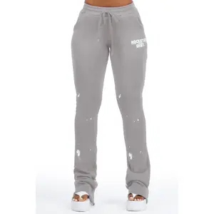 Nylia Grey Super Stacked Track Pant