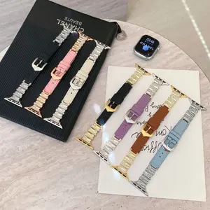 Irregular Rhinestone Embellished Leather Strap for Watch Band