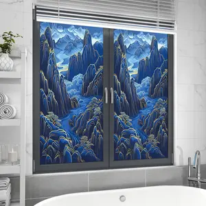 Landscape Pattern Glass Sticker, 1 Count Static Cling Window Film, Decorative Privacy Film, Window Privacy Films for Home & Office Use, Home Decor, Ornaments, Decoration Items