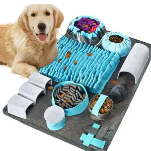 Pet Snuffle Mat Dog Bowl Feeding Pad, Slow Feeder, Anti-Choke Pet Food Toy, Interactive Puzzle Mat for Dogs & Cats, Single Pack, Ideal for Training