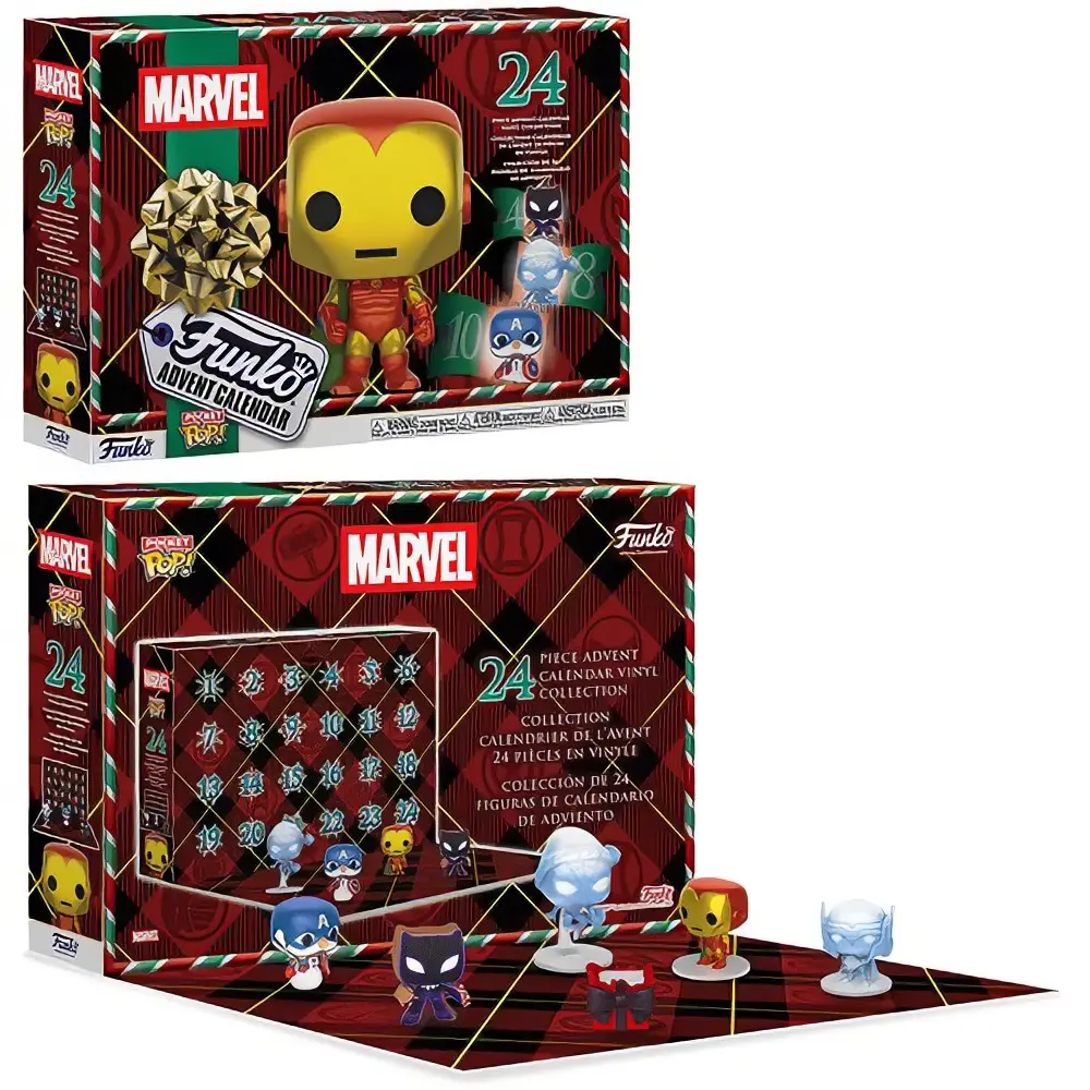 Funko Marvel 2026 Edition Pocket Pop! Advent Calendar - 24 Unique Super Heroes Collectibles - Iron Man, Black Panther, Spider-Man, Captain America - 2-Inch Figures - Holiday Halloween Christmas