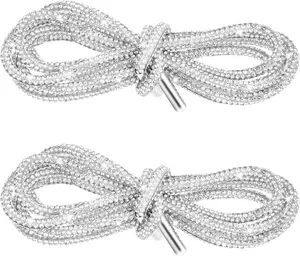1 pair of Rhinestone Glitter Rope, Bling Rope Shoe Laces Rhinestone Shoe Laces String for Shoes Sweatpants Hoodies