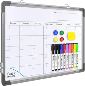 Small Monthly Calendar Dry Erase Whiteboard for Wall, 16" x 12"  Dry Erase Board, Hanging Double-Sided White Board, Portable Board for Drawing, Kitchen, Planning, Memo, , Office
