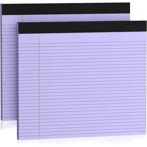 2 Pads Note Pads 11" x 9.5" Legal Pads College Ruled Notepad Micro Perforated Writing Pads Purple Lined Paper 80GSM College Ruled Paper Pad of Paper 30 Sheets Notebook for School, To-Do Lists, Office