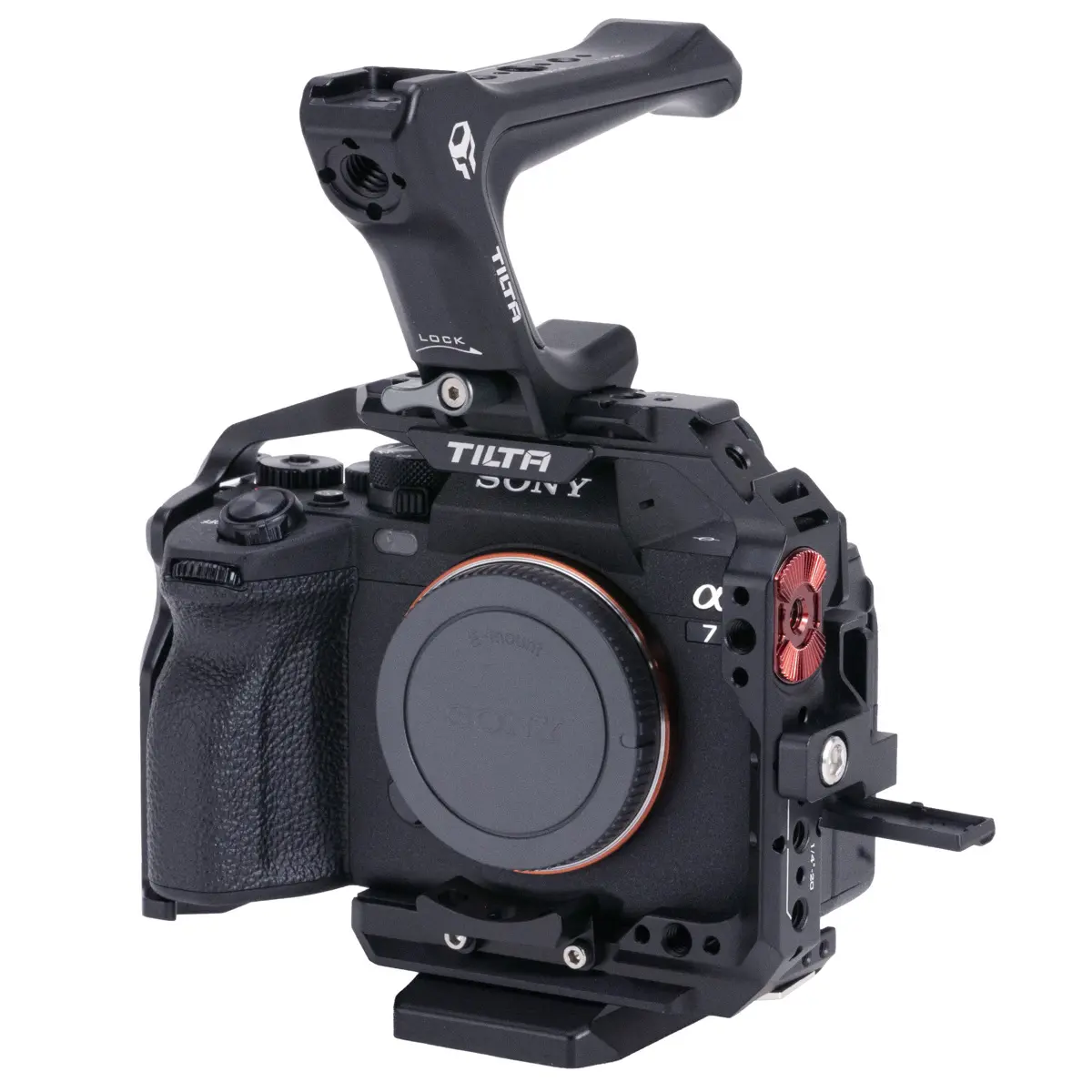 Tilta Basic Full Camera Cage Kit - Durable Adjustable Protection Equipment for Sony a7 IV, with Cable Management, Access Ports, Connection, Black Handle for Photographers