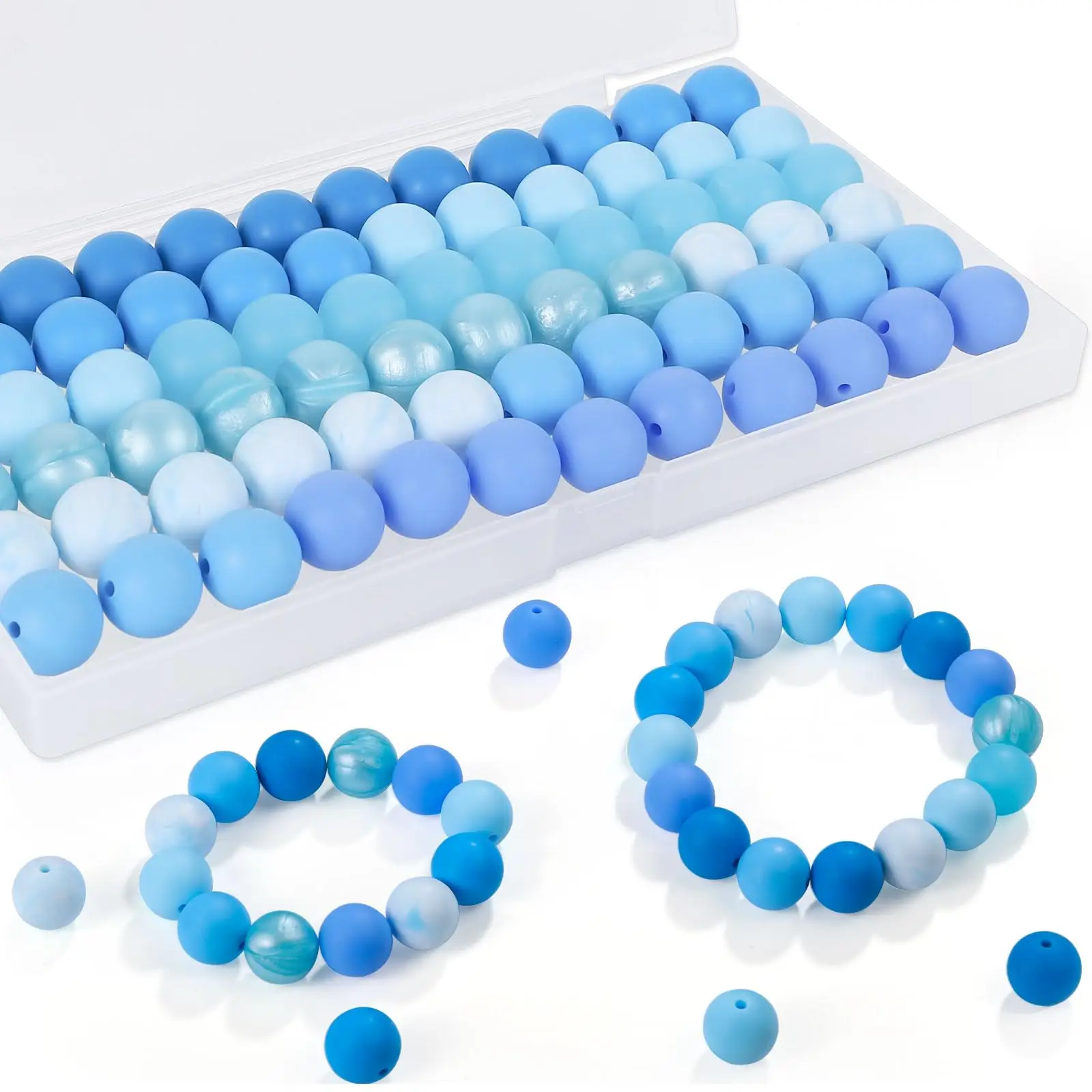 Mixed Color Bead, 80pcs/set 15mm Bead for DIY Necklace Bracelet Keychain, DIY Jewelry Making Supplies for Women & Teenager, Crafts