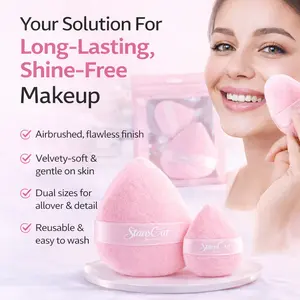 StansOut Powder Puff Set – 2 Ultra-Soft Reusable Puffs for Flawless, Shine-Free Skin