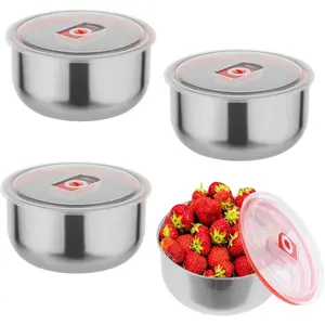 Pizza Dough Proofing Box with Lids  Stainless Steel Leak Resistant Containers with Lids Pizza Bread Proofing