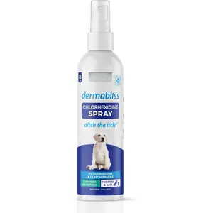 Chlorhexidine Antiseptic Spray for Dogs & Cats 8oz Vet-Formulated for Skin Infections & Irritations with Aloe Vera
