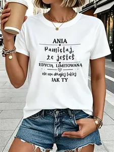 Women's Ania Pamietaj Polish Letter Print T-Shirt