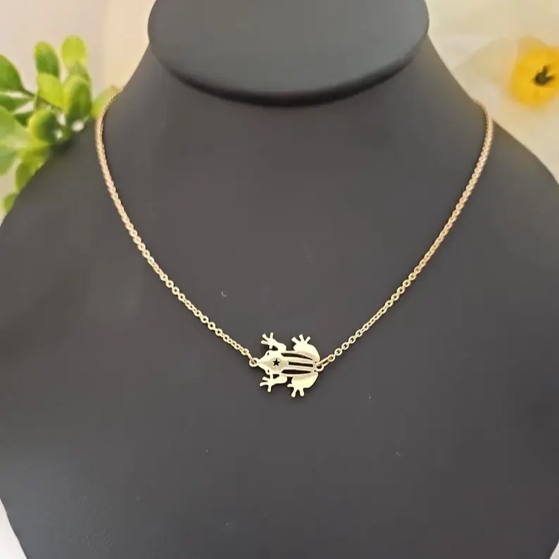 Gold Coqui Necklace - 14k Gold Over Stainless Steel non tarnish