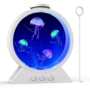 Jellyfish Lamp, 7-Color Changing Jellyfish Aquarium Light for Relax, Mood Lamp for , Office & Bedroom Decor, Gifts for  Teens Girls Boys Adults (White)