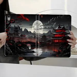 Mystic Dark Temple iPad Cover Moonlit Night Fantasy Design iPad Book-Style Protective Case Durable Tablet Casing Accessories for iPad Pro 2022 2021 2020 2019, Full Protection and Pen Slot for Office and School Use, Perfect Gift for Family and Friends