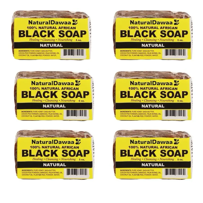 5oz African Black Soap 6 Pack