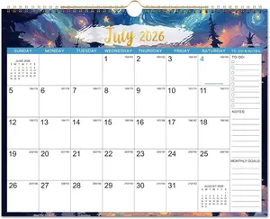 Calendar 2026-2027 - Wall Calendar 2026-2027, July 2026 - December 2027, 15" x 11.5", 18 Monthly Wall Calendars, Twin-Wire Binding + Hanging Hook + Thick Paper + Julian Dates - Starry Skies
