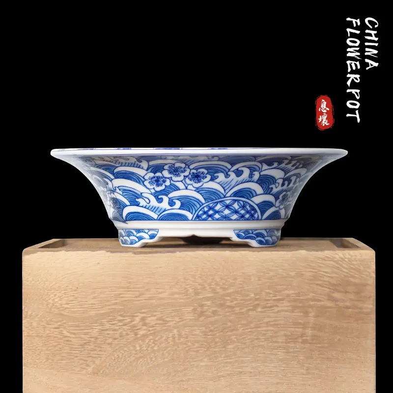 Xirang ceramic flower pot landscape painting Flower bonsai 0002