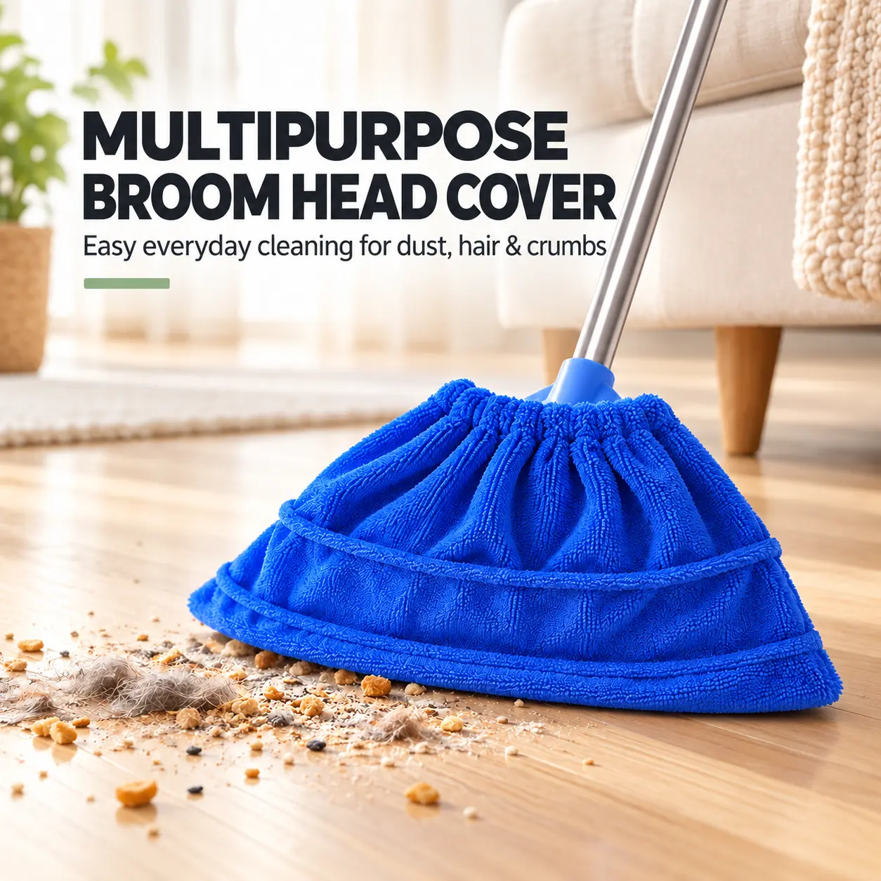 Household multi-functional lazy-person vacuuming broom - head cover for sweeping and cleaning, absorbing water and hair. Brush cloth with soft bristles, mop.