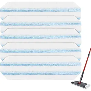 5 Pack Replacement Mop Pads Compatible with OCedar h2pro Flat Mop System,Microfiber Mop Pads Replacements for O Cedar h2pro,Washable and  H2pro Mop Refills for Hard Floor Deep Cleaning