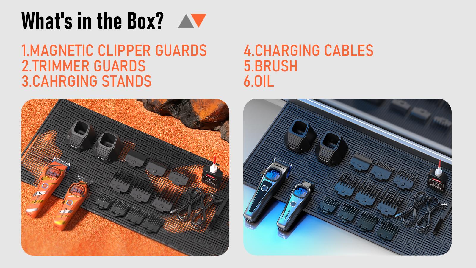 Suprent Barber Clipper-10000 RPM Motor Thermally Stable Ceramic Blade- Cordless Hair Trimmer Set for Barbers with Charging Base - Premium Hair Clipper Kit - Gift for Men