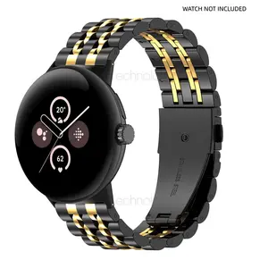 New stainless steel metal strap suitable for Google Pixel Watch compatible with 1/Pixel Watch 2/Pixel Watch 4/3 41mm 45mm metal butterfly buckle watch with adjustable size with detachable watch adapter