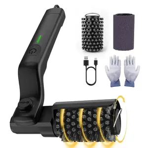 Automatic Electric Grill Brush with Wireless Charger, Premium Stainless Steel Cleaner for All BBQ Types, Rust and Grease Removal, Includes 2 Replacement Brushes for Deep Cleaning