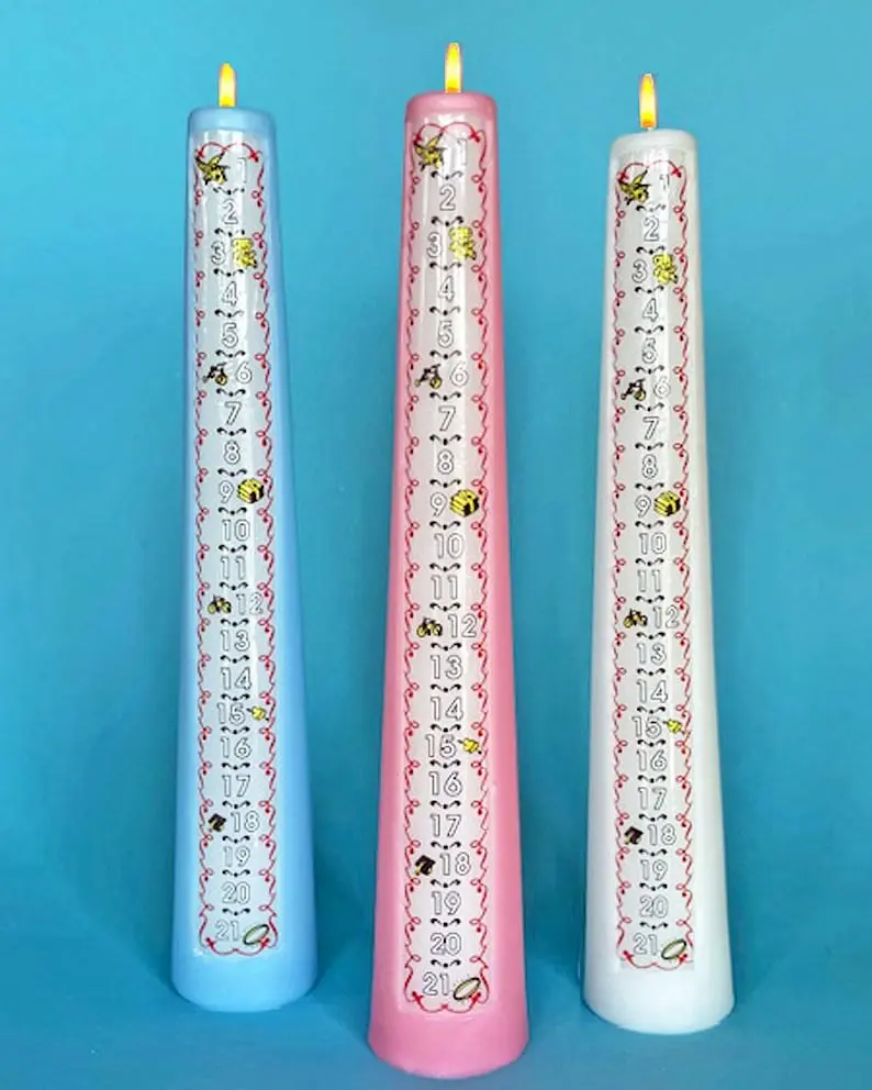 Birthday Countdown Candle, 1-21 Years Traditional Style