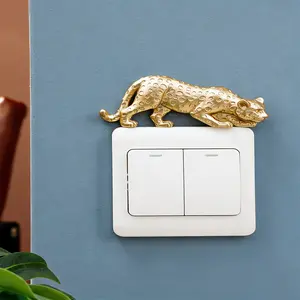Resin Leopard Switch Decorative Sticker, Wall Art Stickers, Home Wall Decoration, Suitable for Living Room, Kitchen, Bedroom, and More