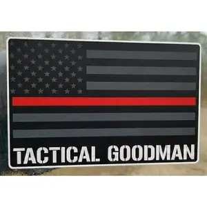 Thin Red Line Flag Tactical Goodman Window or Helmet Decal Tiktok 3" to 20" Tall Regular or Reflective Vinyl UV Protected