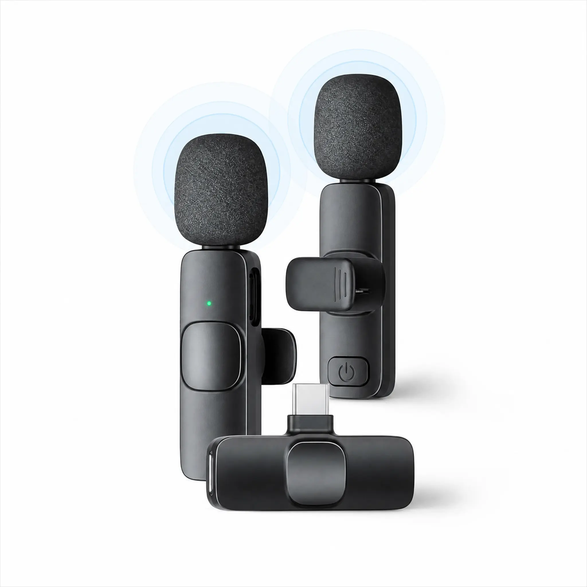 Portable Wireless Lapel Microphone — Mini Clip-On Vlog Audio Device for Content Creators, Compatible with For iPhone 15–17 and Smartphones, Ideal for Video Recording and Outdoor Use