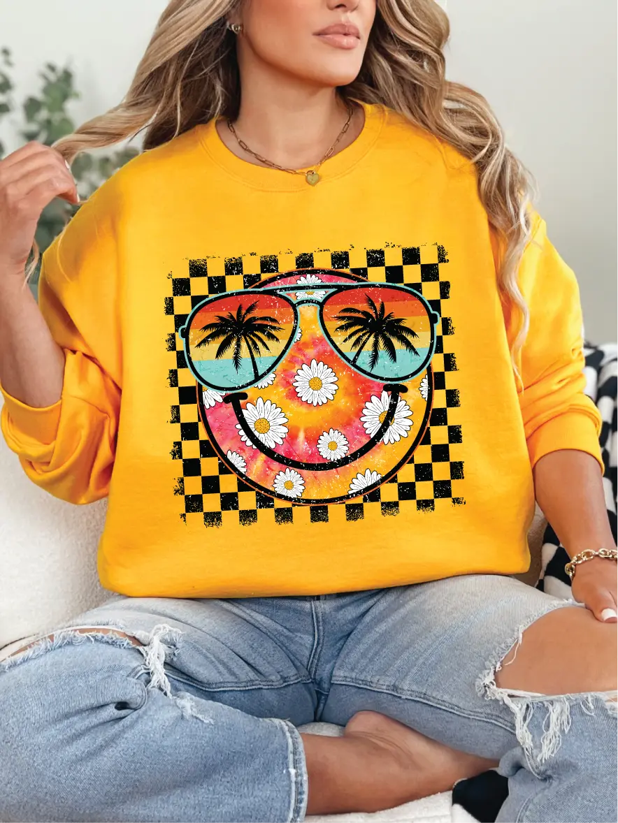 Happy as Sunshine ~ Unisex Crewneck Sweatshirts Printed in the USA