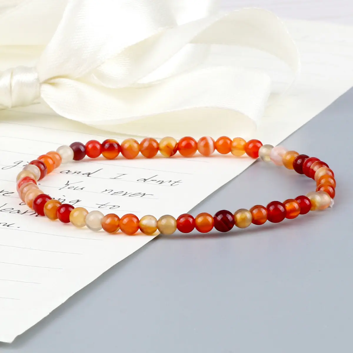Women's Natural Red Agate Crystal Bangle - Handmade Healing Stretch Bracelet for Adults, Gym Workouts, Energy Boost & Physical Stamina Enhancement